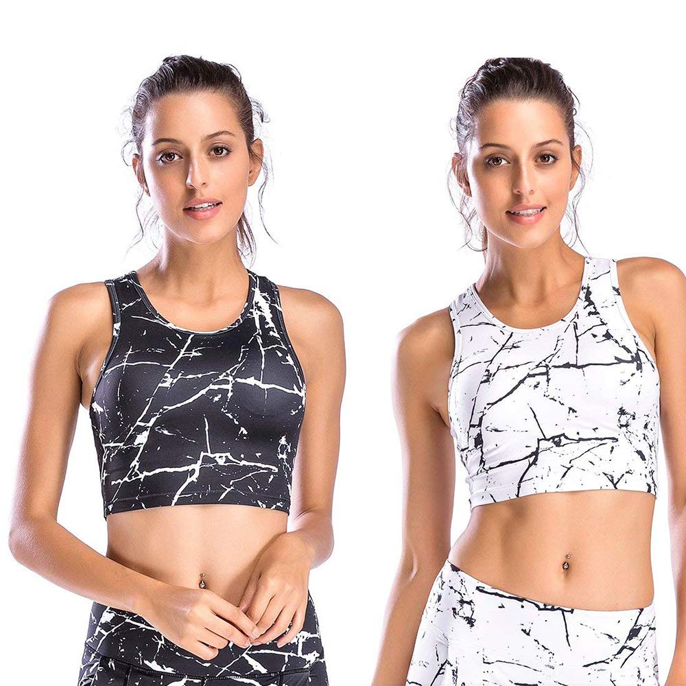 high neck tank top with built in bra