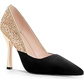 ANN CREEK Women's Pumps Sparkly High Heels Stiletto Classic Pointed Toe Patchwork Shoes for Wedding, Party, Dress, Prom