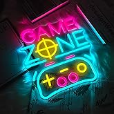 Gamer Neon Sign for Wall Decor, Gaming Neon Sign with Dimmer, Game Room Decor for Boys, GAME ZONE Led Light for Man Cave, Gift for Boys Kids Gamer Teens,Gamdpad Decoration USB Powered with Switch