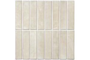 Commomy 10 Pcs Peel and Stick Tiles Backsplash-11.8"X11.8" Light Color Matte 3D Peel and Stick Wall Tiles Vintage Linear PVC 3D Wall Panels for Kitchen,Bathroom,Renters,Interior Decorative Wall Tiles