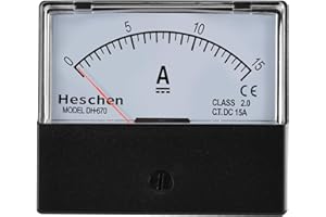 Heschen Rectangle Panel Mounted Current Meter Ammeter Tester DH-670 DC 0-15A Class 2.0