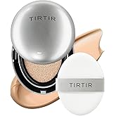 TIRTIR Mask Fit Aura Silver Cushion Foundation | Semi-glow Finish, Natural Coverage, Moisturizing, Lightweight, Korean cushion foundation (#27C Cool Beige, Full Size, 0.63 Fl Oz)