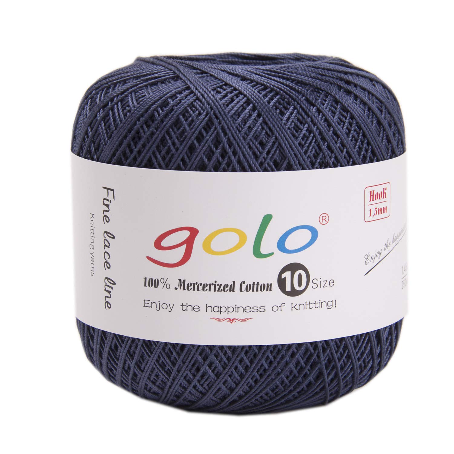 golo Crochet Thread Size 10 Yarn for Hand Knitting Crochet Yarn (Navy blue-357) — image 1