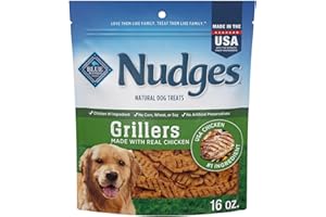 Blue Buffalo Nudges Grillers Natural Dog Treats, Made in the USA with Real Chicken, 16-oz Bag