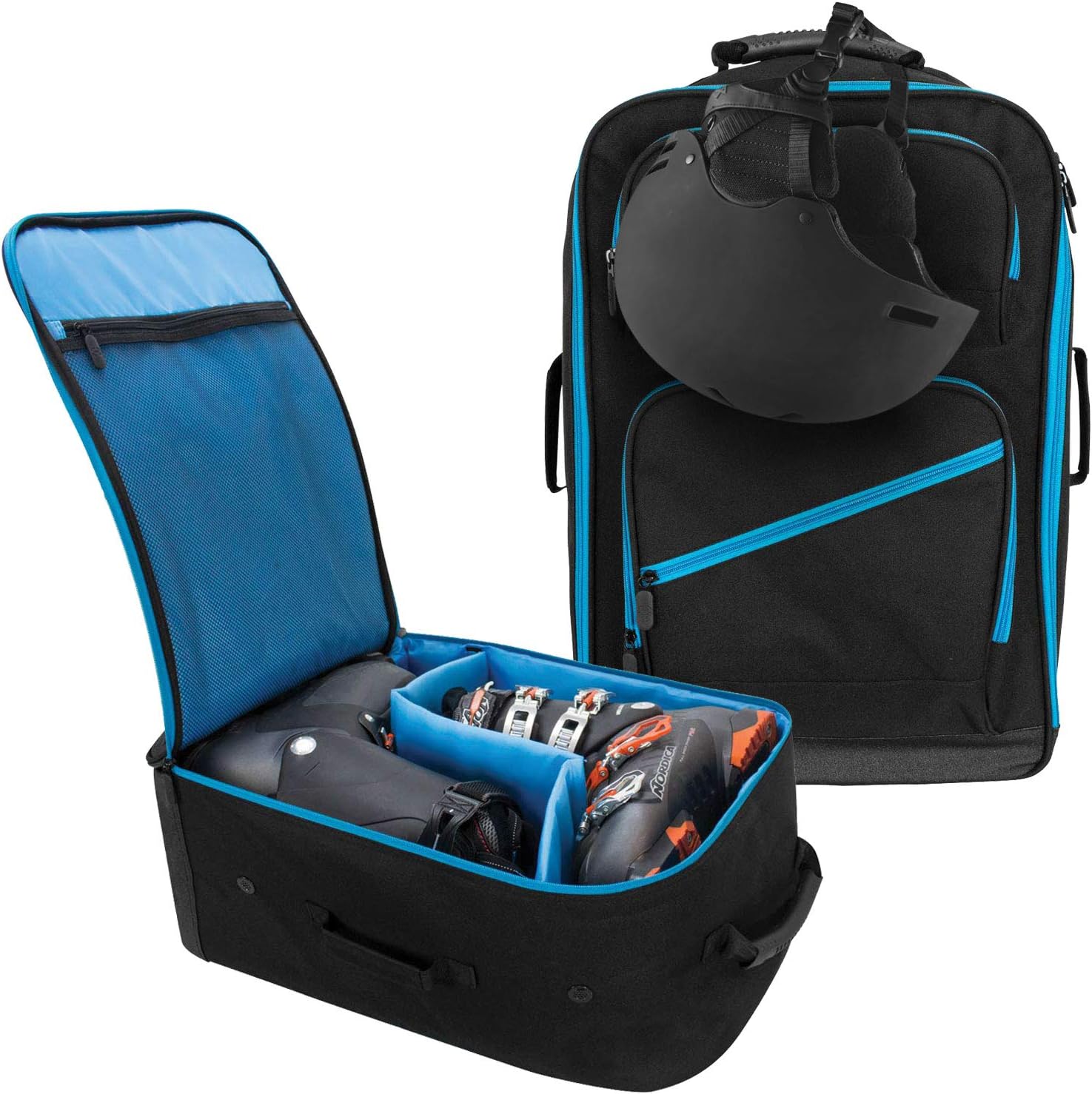 Winterial Ski and Snowboard Boot Bag Backpack, Water Resistant with Extra Storage, Universal Fit, Black