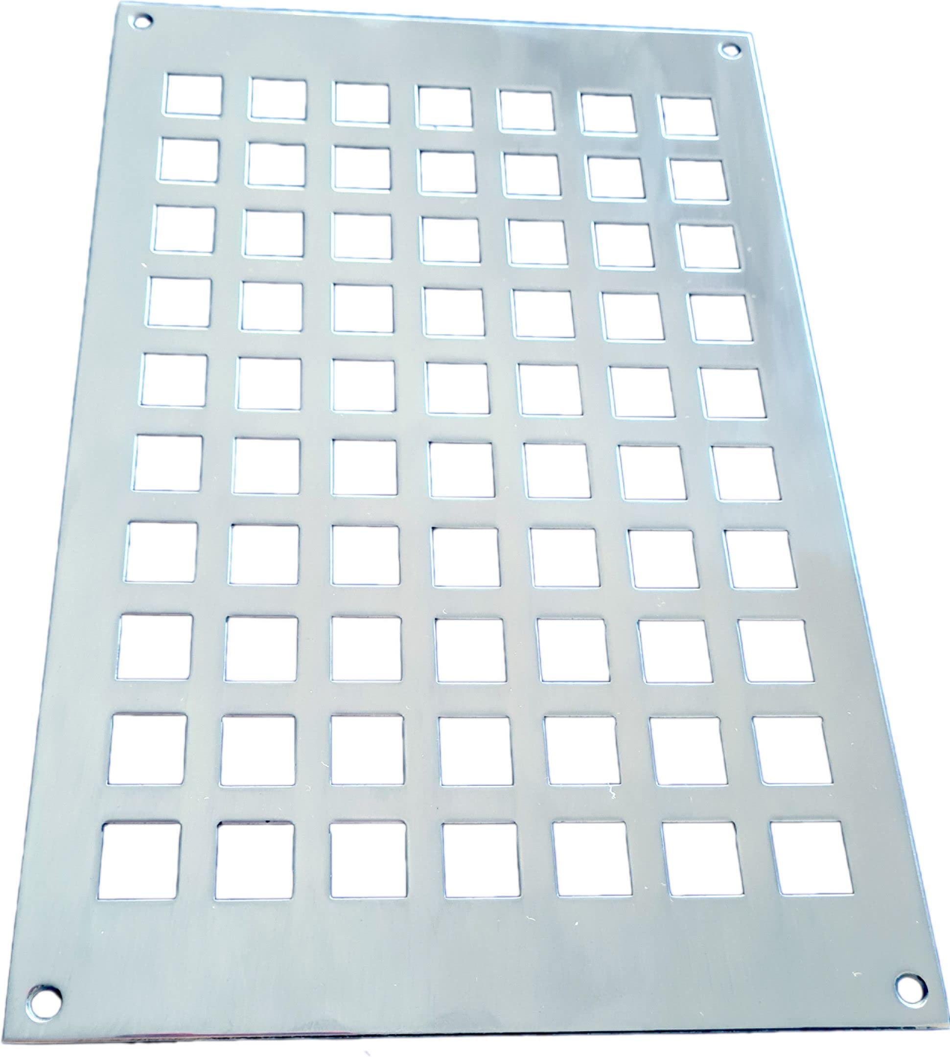 Square Hole Grille 9X6 Polished Stainless Steel