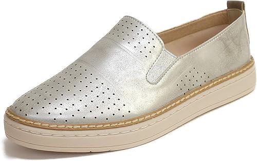 Amazon Antelope フラットシューズ 履きやすい シルバー オーク パンチング 靴 スリッポン レディース 歩きやすい 軽い シルバー 22 5cm ローファー スリッポン