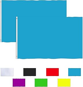 Consummate Solid Blue Flag 3x5 Foot Plain Blue Flags Banner Polyester with Brass Grommets,2 Pack