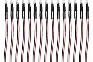 15PCS HIRCQOO RC Car 3MM & 5MM Pre Wired Led Light Emitting Diodes 12V Mini Single Led Bulbs Compatible with Traxxas TRX-4 TRX-6 Axial SCX10 90046 1/10 RC Crawler Car Truck DIY Parts (3mm,White)
