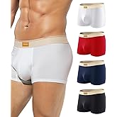 Arjen Kroos Men's Cotton Boxer Briefs Breathable Pouch Underwear 4 Pack