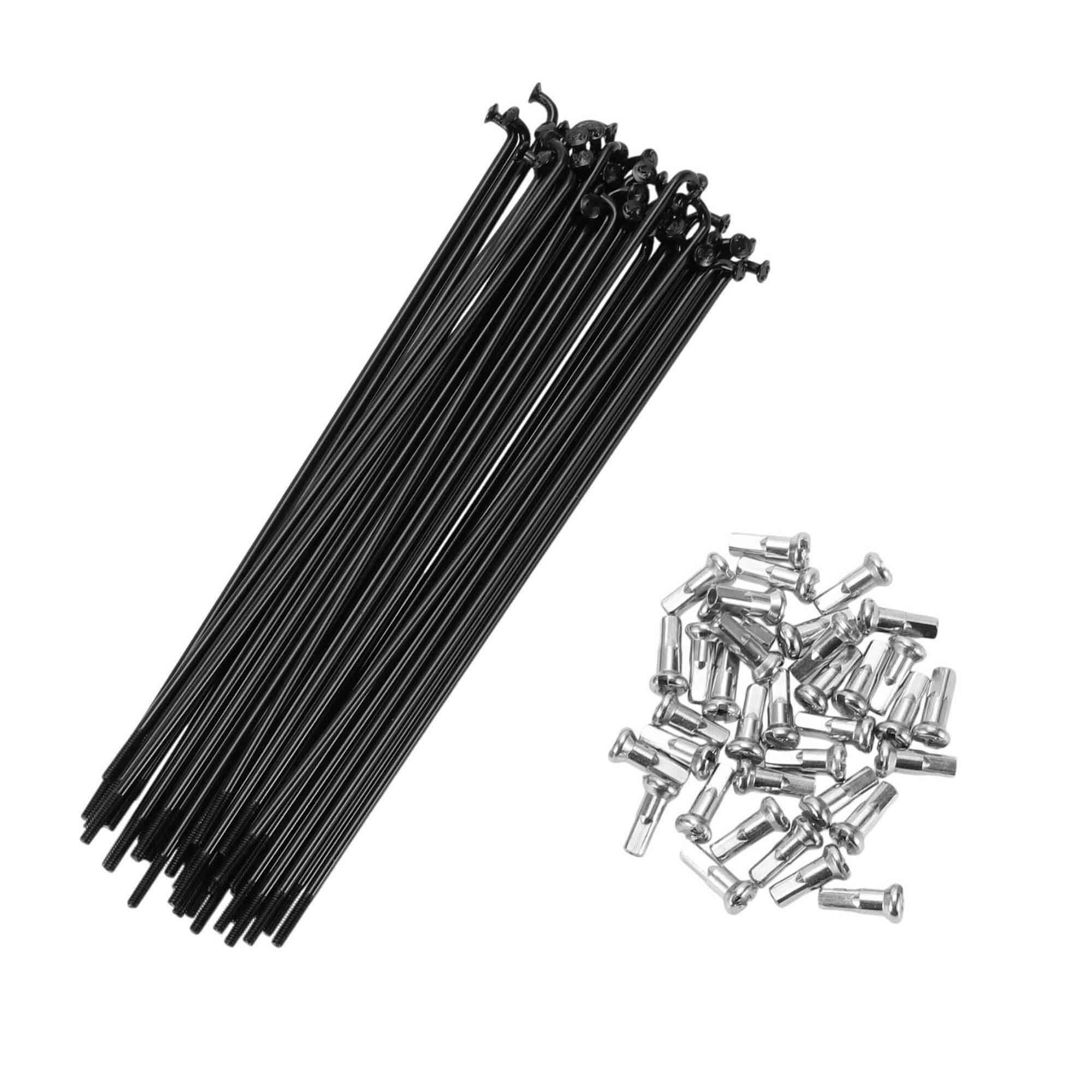 A ABSOPRO Bike Bicycle Spokes 14G 140MM Mountain Bike Spokes Steel Black 36Pcs