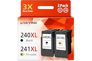 SKYINK PG-240 CL-241 XL Ink Cartridge Compatible Replacement for Canon 240XL 241XL Combo Pack Work With PIXMA MG3600 MG3620 TS5120 MG3520 MX472 TS5100 MG3220 MG3520 MG2120 MX472 Printer 2 Pack Black Color