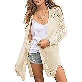 Misassy Womens Open Front Knit Sheer Cardigans Summer Boho Lightweight Long Sleeve Kimono Long Sweater