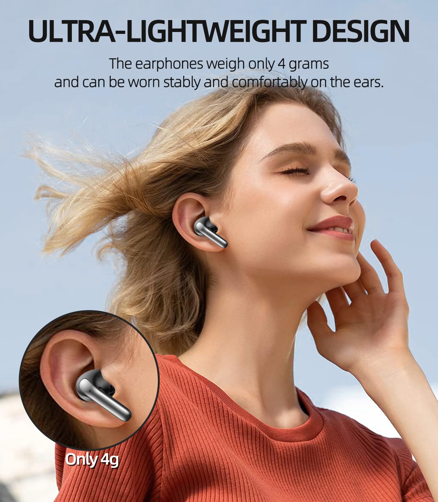 Kabellose Kopfhörer Bluetooth 5.3, 2026 Wireless in Ear Ohrhörer, 50H Tiefer Bass Ohrhörer, IPX5 Wasserdicht Sport Wireless Charger & USB-C Earbuds, Dual Mikrofon Noise Cancelling kopfhörer,with LED 7