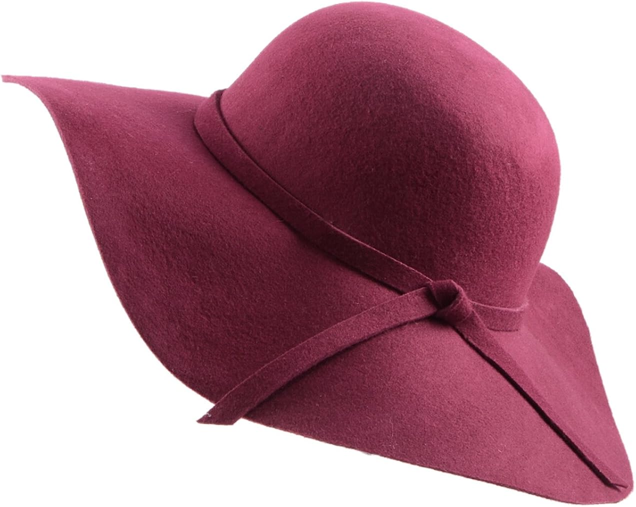 Urban CoCo Women's Foldable Wide Brim Felt Bowler Fedora Floopy Wool Hat (Black) at  Women’s Clothing store