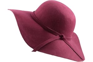 Urban CoCo Women's Foldable Wide Brim Felt Bowler Fedora Floopy Wool Hat