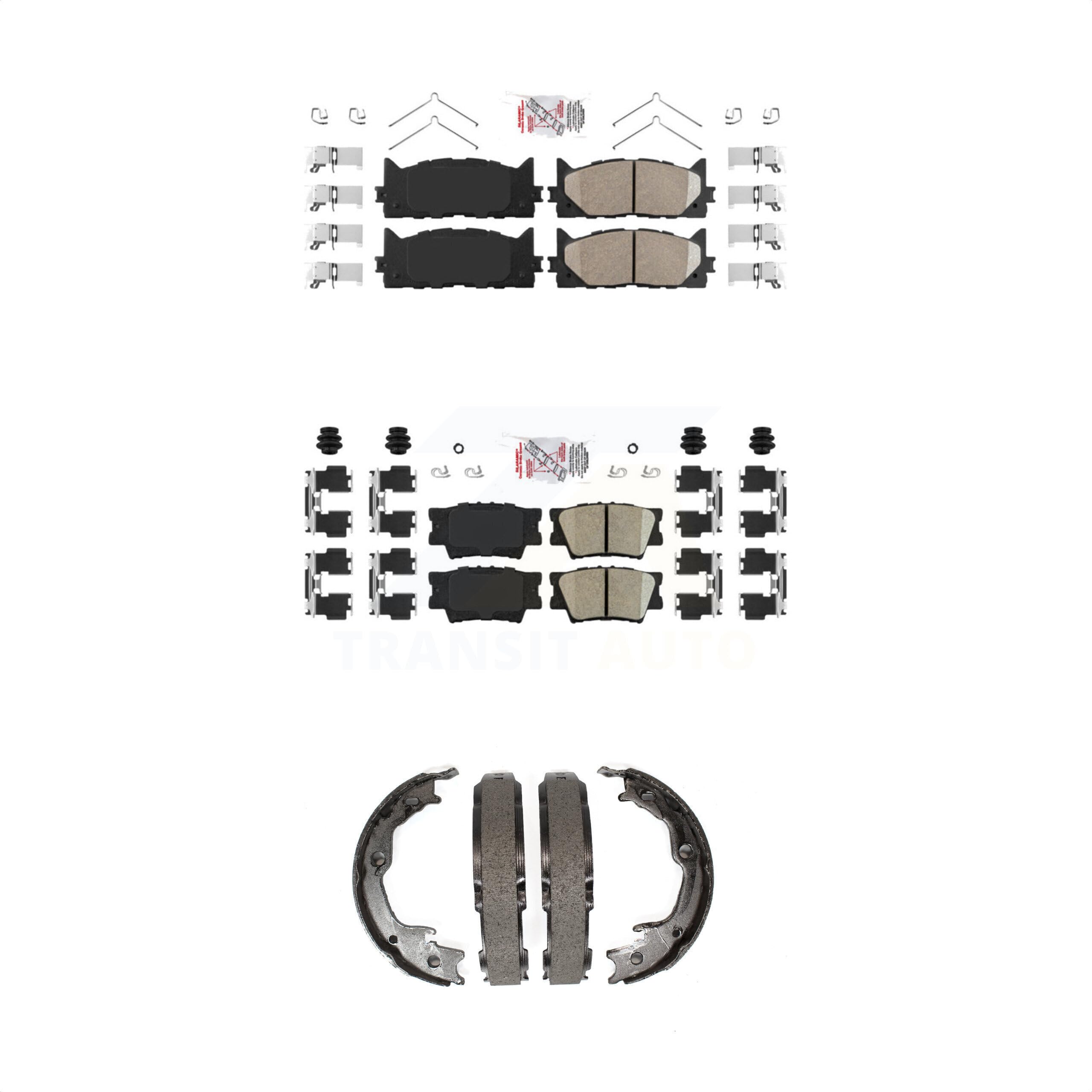 Transit Auto Front Rear Ceramic Disc Brake Pads Kit
