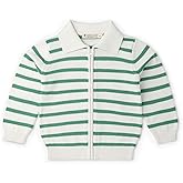 MONICA + ANDY Zip Up Sweater, 100% Organic Cotton Clothes for Girls & Boys, Sizes For Kids, Toddler & Baby