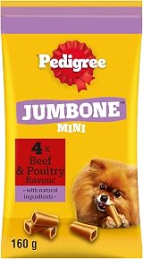 Pedigree Jumbone Mini Dog Treats for Small Dogs Beef Poultry 32 Chews Pack 8
