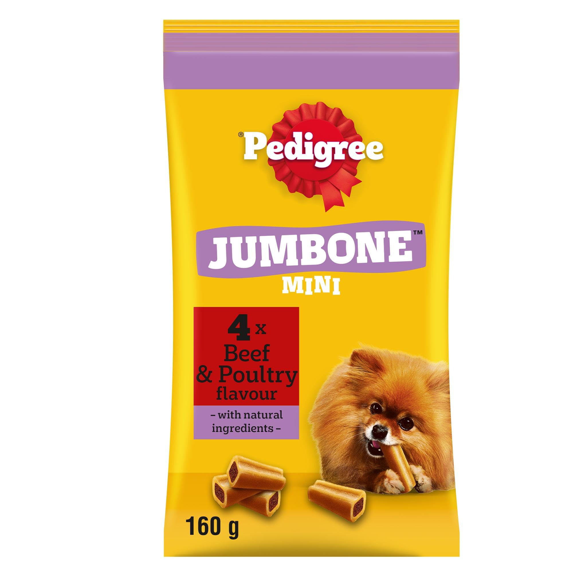 Pedigree Jumbone Mini - Dog Treats - for Small Dogs - with Beef and Poultry - 32 Chews (Pack of 8)