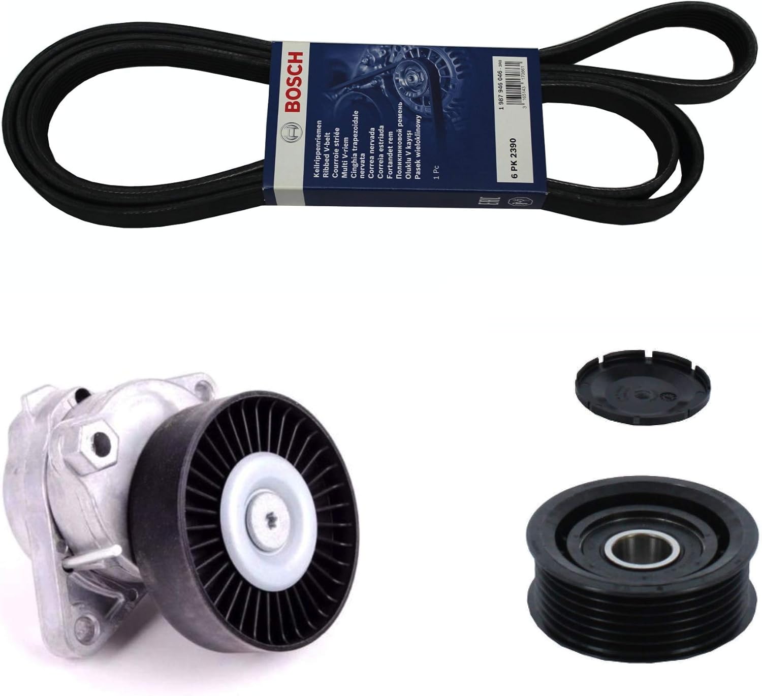 Amazon Com Serpentine Drive Belt Kit With Tensioner Idler Pulley For Mercedes Benz Automotive