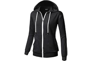 GIVON Basic Lightweight Zip Up Hoodie Long Sleeve Thin Hooded Jacket for Women with Plus Size