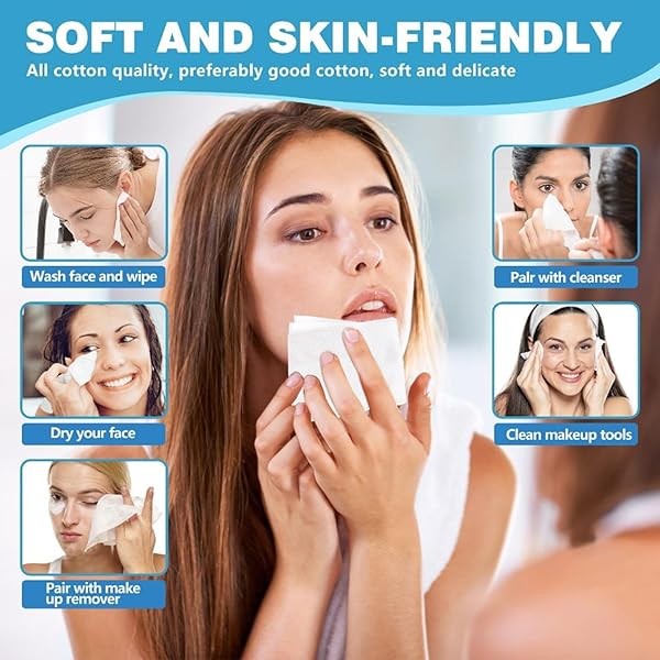 DISPOSABLE FACE TOWELS, BIODEGRADABLE CLEAN TOWELS, ULTRA SOFT & THICK CLEAN FACIAL WASH CLOTH FOR SENSITIVE SKIN, MAKEUP REMOVER CLEAN WIPES, LINT-FREE 80 COUNT