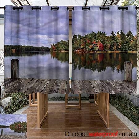 Amazon Com Outdoor Window Curtains Lake Wooden Dock Fall
