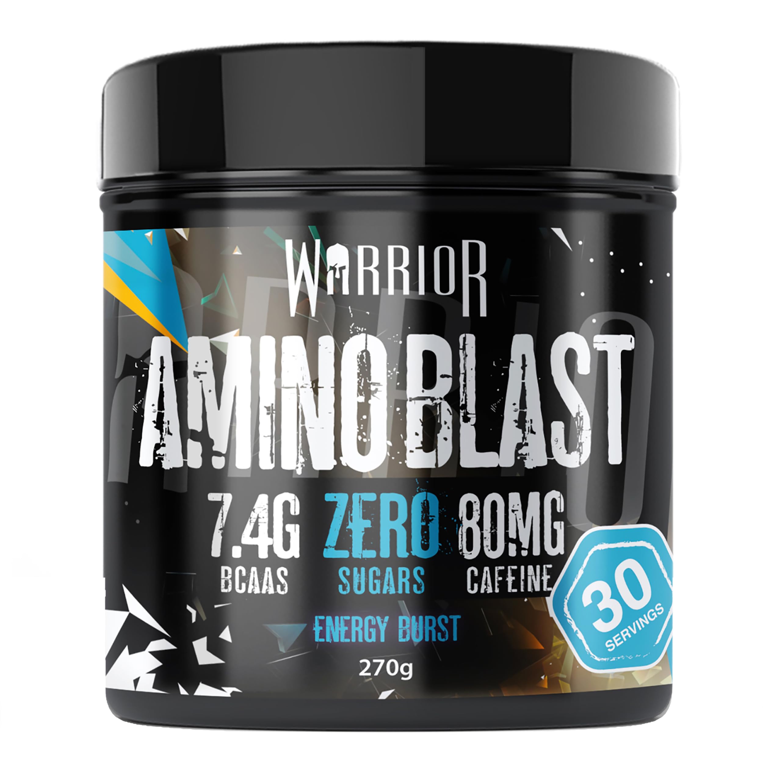 Warrior Amino Blast BCAA Powder 270g – Fruit Salad Flavour, BCAA Supplement for Muscle Recovery, Energy, Endurance, Hydration, Pre & Post Workout Nutrition - Energy Burst