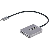 StarTech USB-C Multi-Monitor MST Hub, Dual 4K 60Hz HDMI, HDR, Windows Only | Laptop display extender, Dual 4K 60Hz, DSC, 2ch HDMI audio, HDCP 2.2, Extra-long built-in cable, Windows only