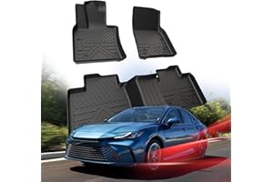 Runine Car Floor Mats for Toyota Camry 2025 2026 (Include Hybrid), All Weather Protection TPE Car Mats Custom Car Liners Accessories, Front & 2nd Row Floor Liners Set, Black