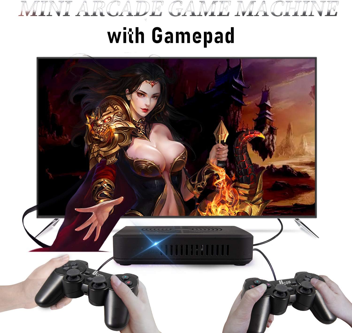 Flybiz Wired Mini Gamepad Controller - 2 Pack USB Wired Retro Classic Game Controller Joypad Game Pad for Windows Android Xbox PS3, Plug & Play Game Console Built-in with 3000 Games, 2 Players