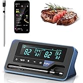 Alfolive 2025 AI Wireless Meat Thermometer, Smart Bluetooth Meat Thermometer Digital, ±0.5°F High Accuracy, Grill Temperature Probe for BBQ, Grilling, Smoker, Oven, Cooking, Air Fryer, 1 Probe