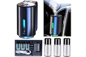 TAGYSH Smart Car Air Freshener, Car Air Freshener Diffuser, Rechargeable Car Aroma Diffuser, 3 Levels of Adjustable Intelligent Car Diffuser Men's Fragrance with 3 Bottles of Cologne