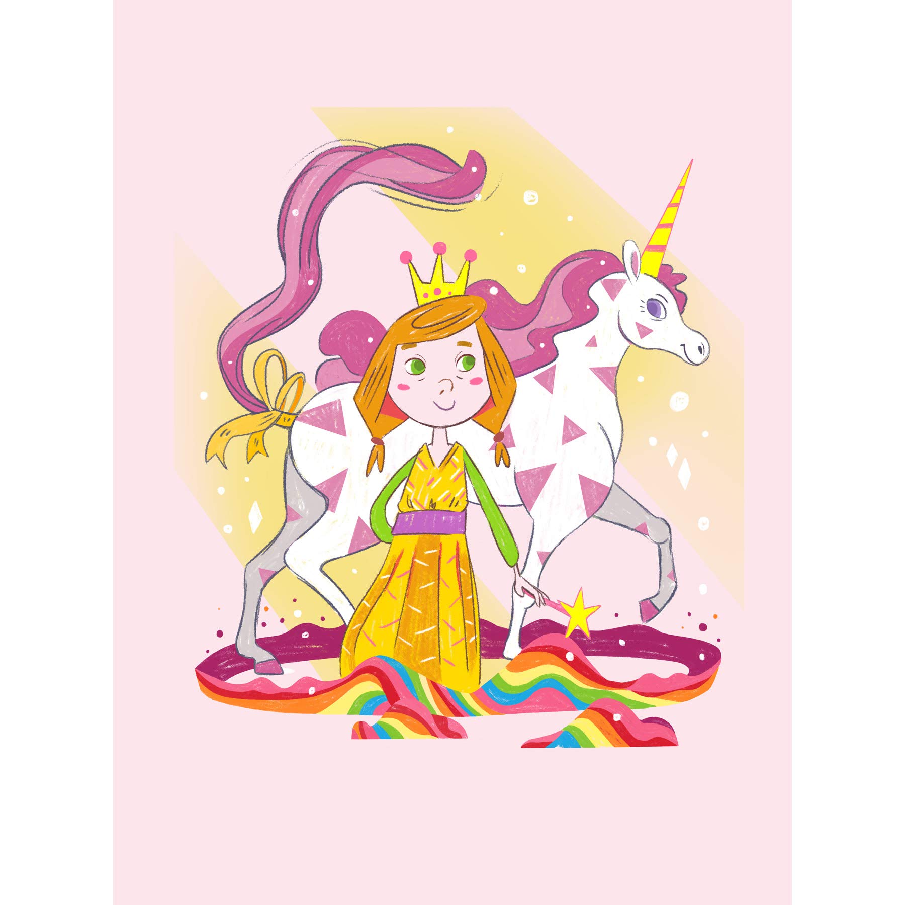 Wee Blue Coo Unicorn Princess Magic Large Wall Art Print Canvas Premium Poster
