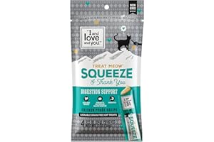 I AND LOVE AND YOU Treat Meow Lickable Cat Treats - Chicken Puree - Digestion Support, Squeeze Treat, 0.5oz, 4ct