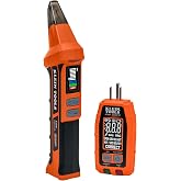 Klein Tools ET350 4-in-1 Digital Circuit Breaker Finder with LED Work Light | Outlet Fault Detector, Non-Contact Voltage Tester, GFCI Tester, Learn and Locate Mode, Backlit LCD