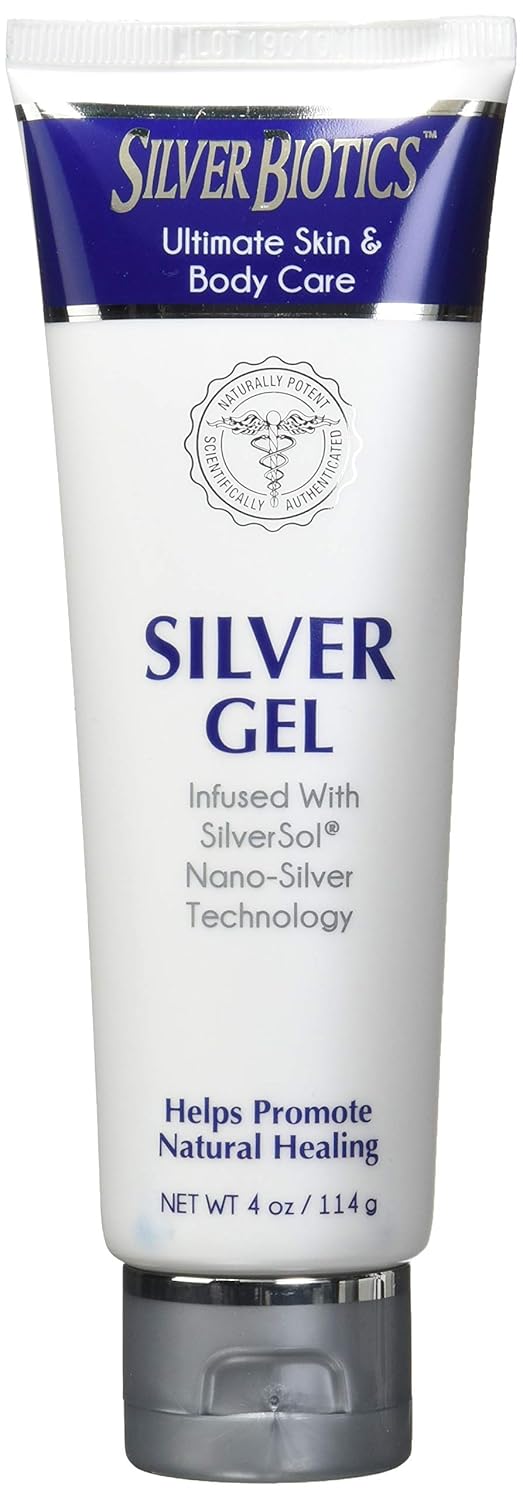 American Biotech Labs Silver Biotics Silver Gel Infused w/SilverSol Nano-Silver Technology 4oz, Pack of 2 : Beauty