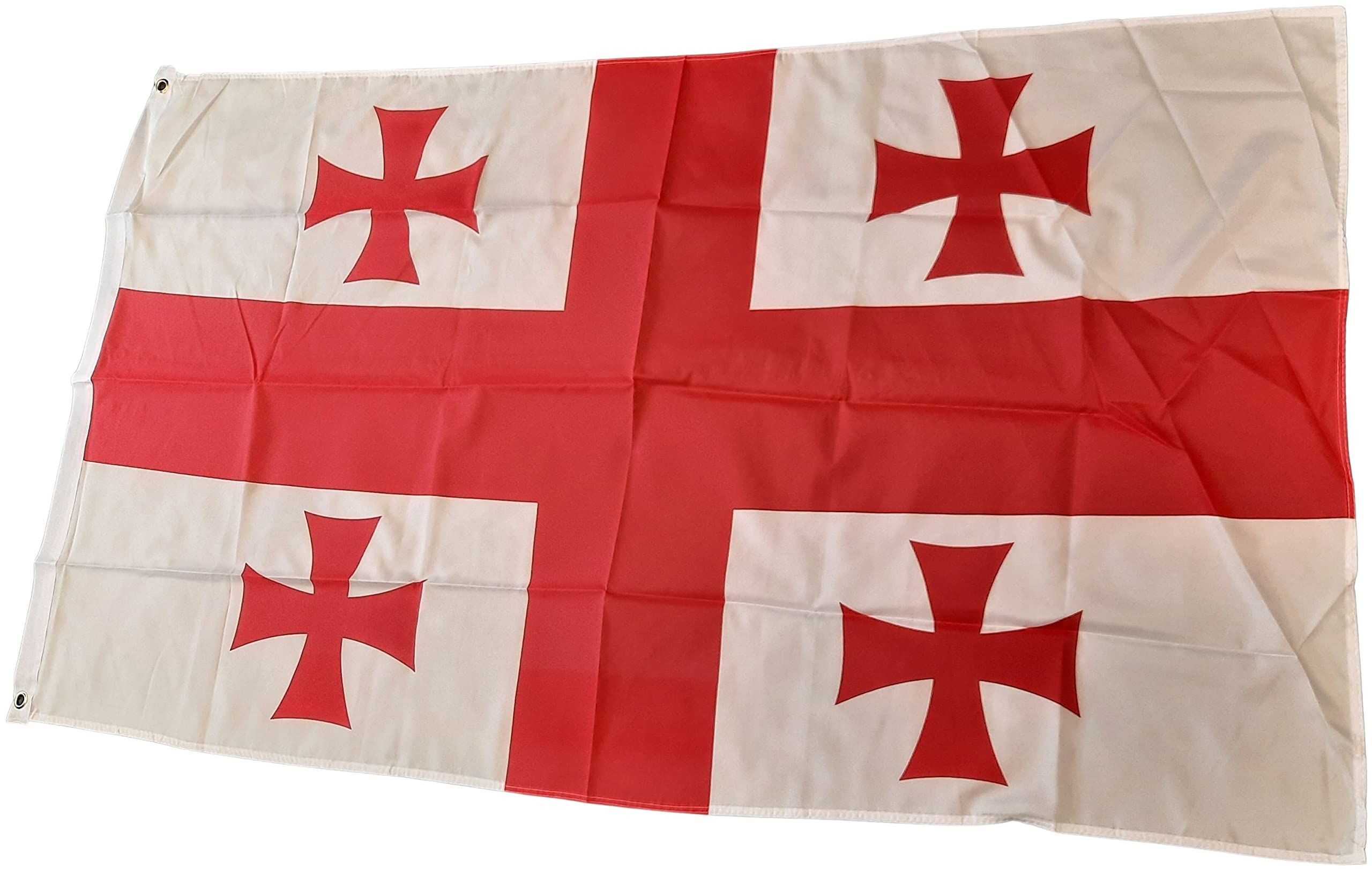 NWFlags Georgia Flag 5ft x 3ft 75d Premium Polyester Suitable For Flagpoles | Strong Polyester 5x3 foot material flag with Eyelets
