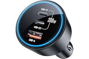 ROADRESS USB C Car Charger Fast Charging 200W, Dual PD 100W Type C Car Charger, PD3.0/QC4.0/PPS Cigarette Lighter Adapter for iPhone 16/15/14/13/12, Galaxy S22/S21 Ultra, MacBook, Laptop etc