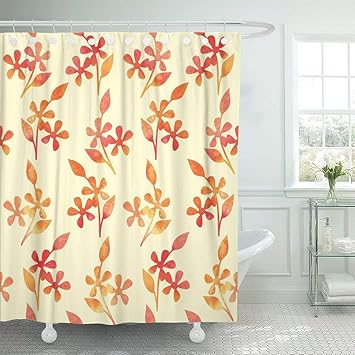 Amazon Com Emvency Fabric Shower Curtain With Hooks Green