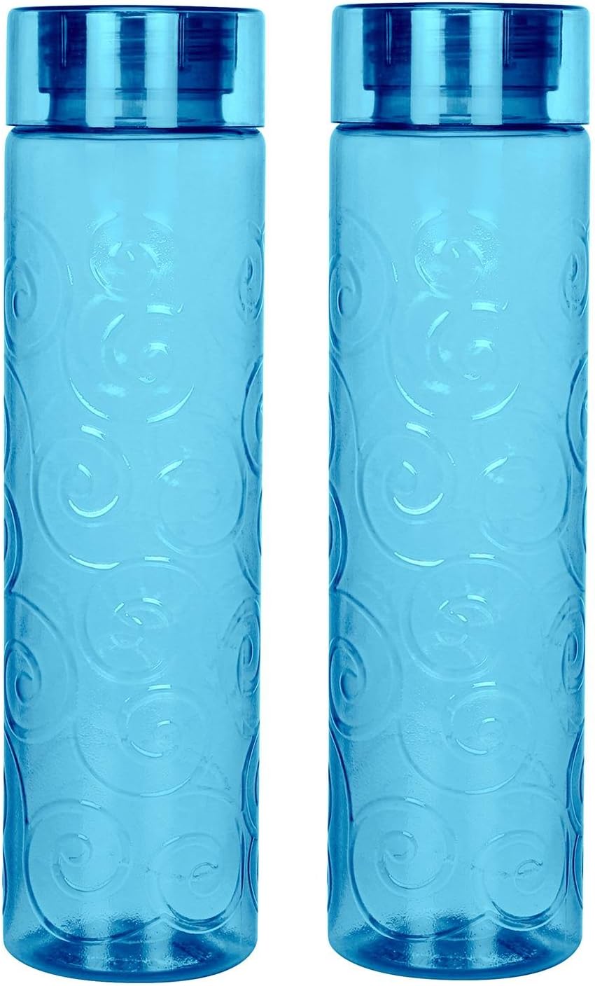 Steelo Orbit Tritan Water Bottle, 1 Litre, Set of 2, Turkish Blue