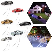 EC150 Lot de 12 voitures à l'échelle 1:150 N avec LED 12 V