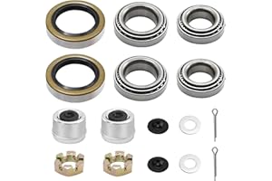 Trailer Hub Bearing Kit L68149 L44649, 2 Sets with Dust Caps, Grease Seals, Axle Nuts, Washers and Cotter Pins for 3500lb 1-3