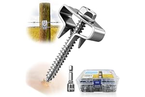 VIVBOO 304 Stainless Steel Fence Staples 100pcs,Cats Claw Fasteners for Wire Fence, Fence Post Screws, Fence Nails