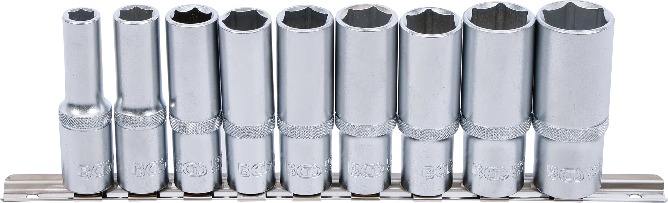 BGS 2223 | Socket Set, Hexagon, deep | 12.5 mm (1/2") Drive | 10 - 24 mm | 9 pcs.