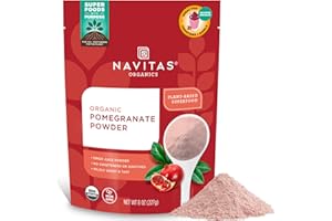 Navitas Organics Pomegranate Powder – Organic Juice Powder - For Smoothies, Desserts, Dips & More – Antioxidant Support - USDA Organic, Non GMO, Kosher, Gluten Free, Vegan (8oz. Bag, 45 Servings)
