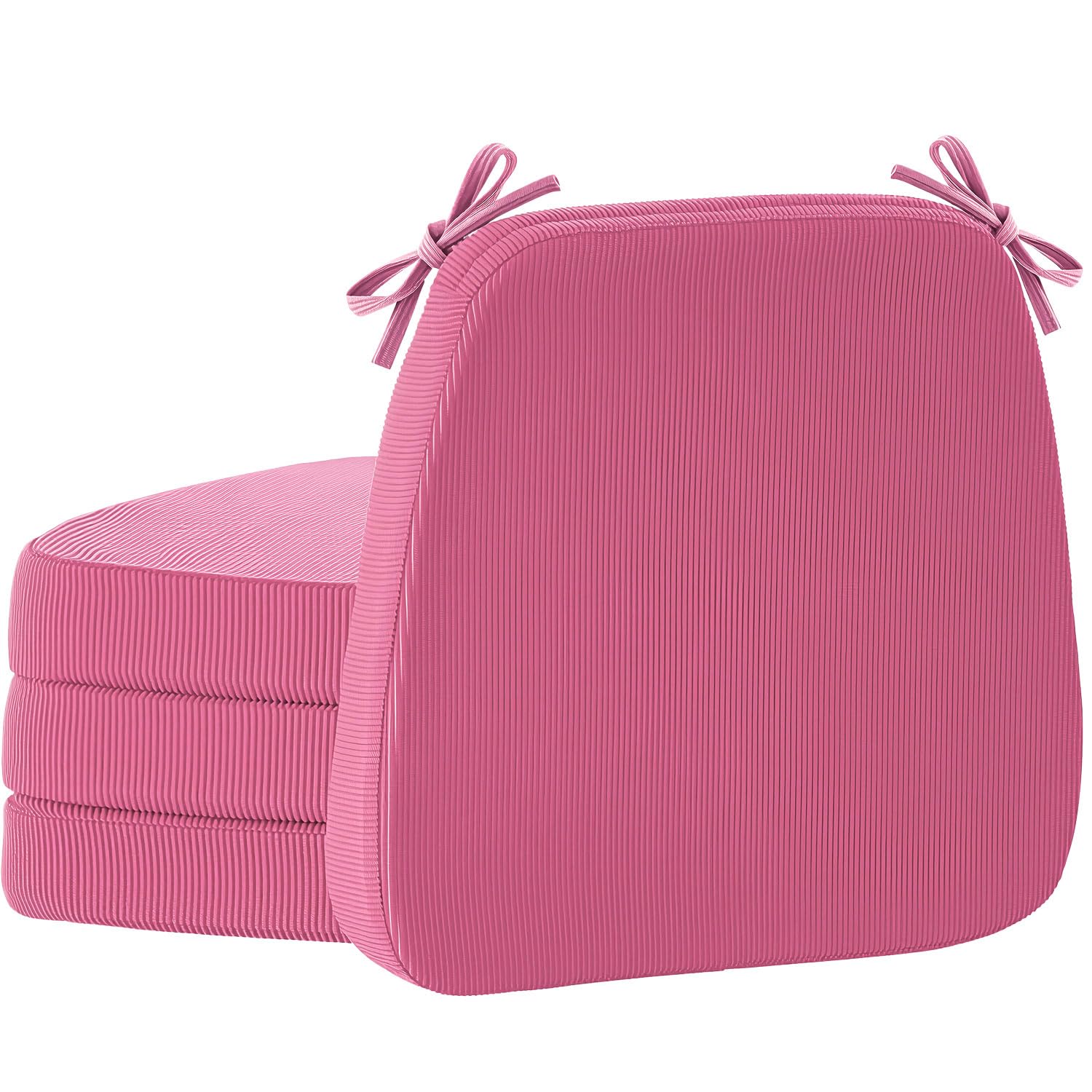 Photo 1 of Nobildonna Chair Cushions for Dining,Kitchen,Office, 2'' Thick High-Density Foam Seat Pads with Gel-Infused, Non-Slip, Removable Washable Cover with Ties, Chair Pads,17" x 16",Rose Red,Set of 4