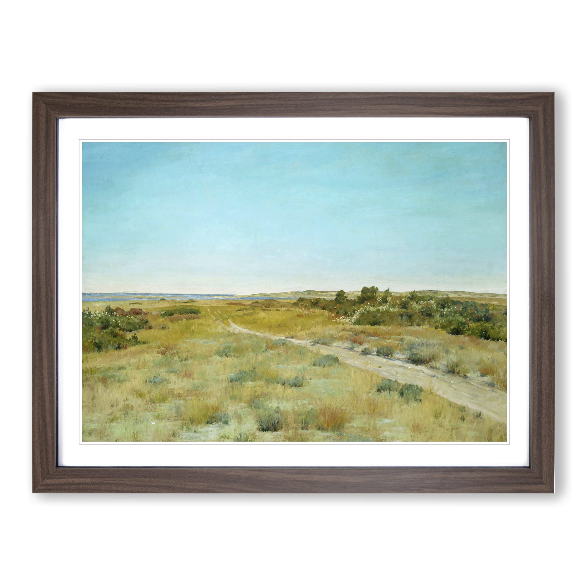 First Touch Of Autumn By William Merritt Chase Classic Painting Framed Wall Art Print, Ready to Hang Picture for Living Room Bedroom Home Office Décor, Walnut A4 (34 x 25 cm)