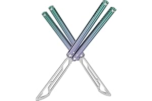 Nabalis Impulse Butterfly Knife Balisong Trainer for Practicing Flipping, Blunt Practice, No Edge Tool，Lightweight，Public-Friendly Metal Trainer